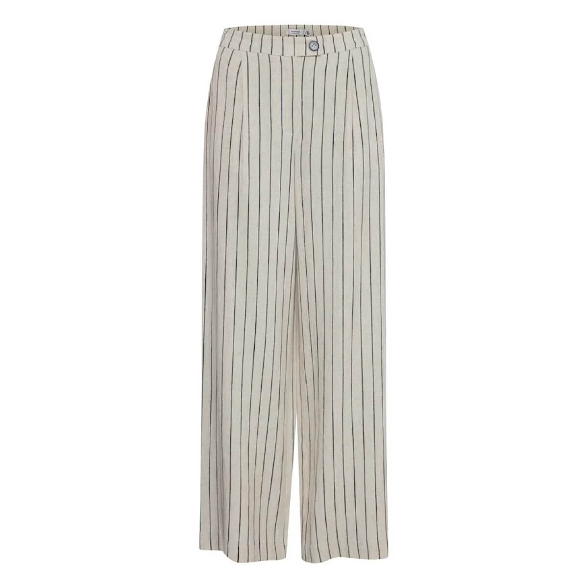 Pinstriped Wide Leg Linen Pants front brown | MILK MONEY milkmoney.co | cute pants for women. cute trendy pants.