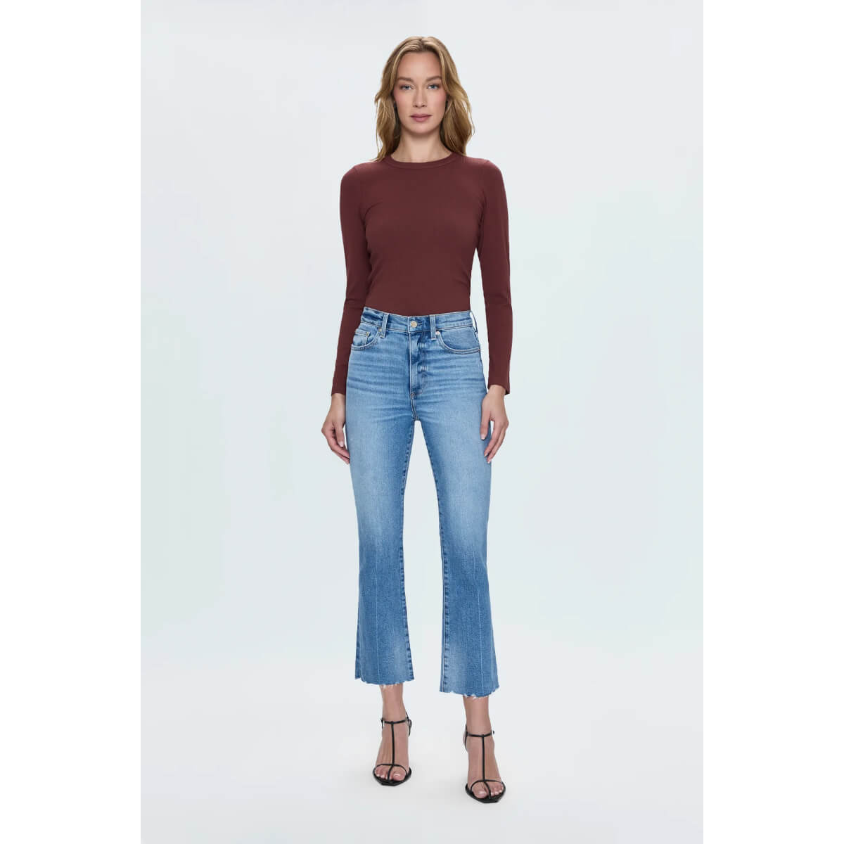 Pistola Lennon High Rise Boot Jean blue front | MILK MONEY milkmoney.co | cute clothes for women. womens online clothing. trendy online clothing stores. womens casual clothing online. trendy clothes online. trendy women's clothing online. ladies online clothing stores. trendy women's clothing stores. cute female clothes.