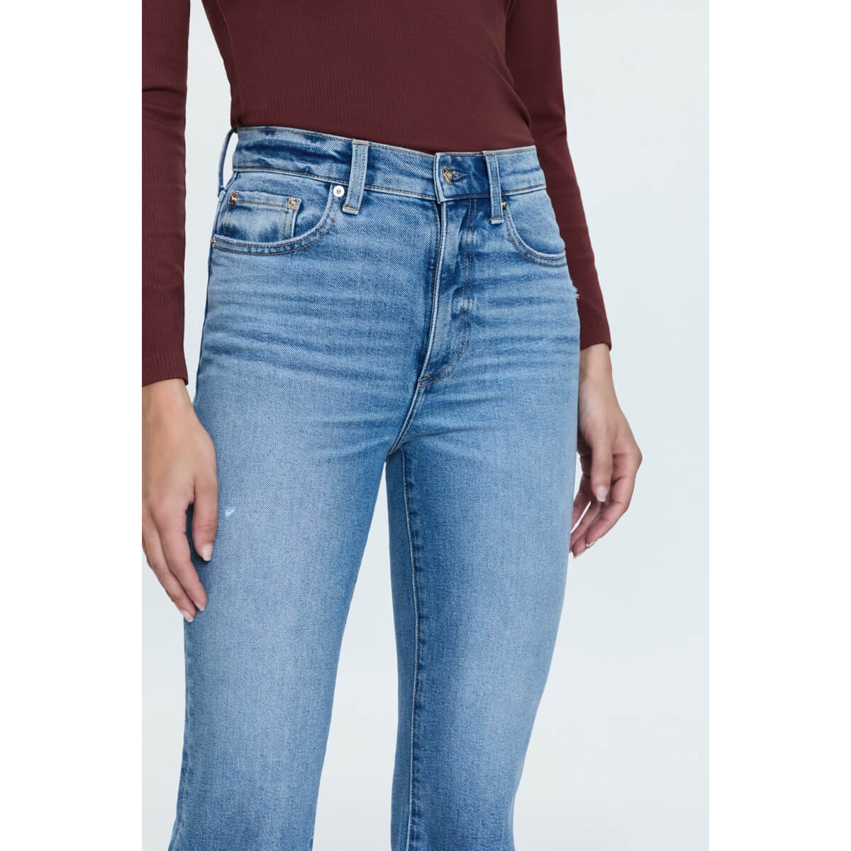 Pistola Lennon High Rise Boot Jean blue front | MILK MONEY milkmoney.co | cute clothes for women. womens online clothing. trendy online clothing stores. womens casual clothing online. trendy clothes online. trendy women's clothing online. ladies online clothing stores. trendy women's clothing stores. cute female clothes.