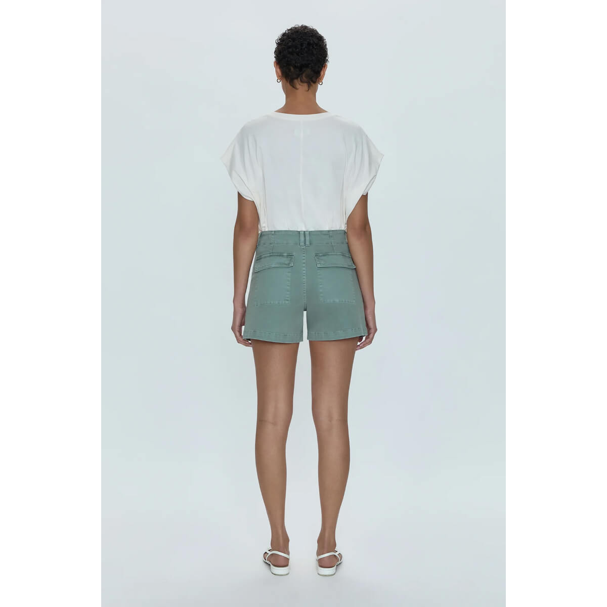 Pistola Marissa High Rise Utility Short green back | MILK MONEY milkmoney.co | cute clothes for women. womens online clothing. trendy online clothing stores. womens casual clothing online. trendy clothes online. trendy women's clothing online. ladies online clothing stores. trendy women's clothing stores. cute female clothes.
