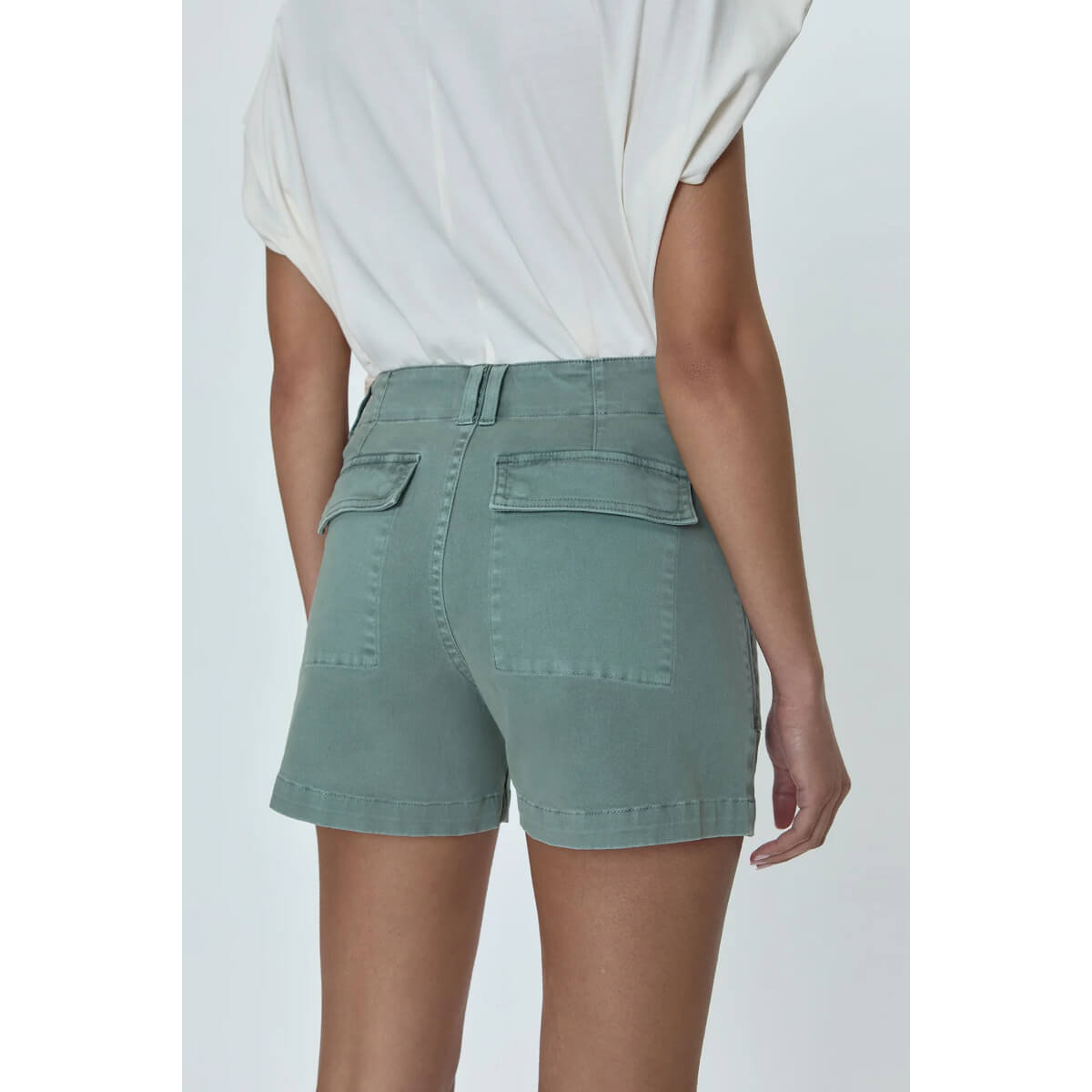 Pistola Marissa High Rise Utility Short green back | MILK MONEY milkmoney.co | cute clothes for women. womens online clothing. trendy online clothing stores. womens casual clothing online. trendy clothes online. trendy women's clothing online. ladies online clothing stores. trendy women's clothing stores. cute female clothes.