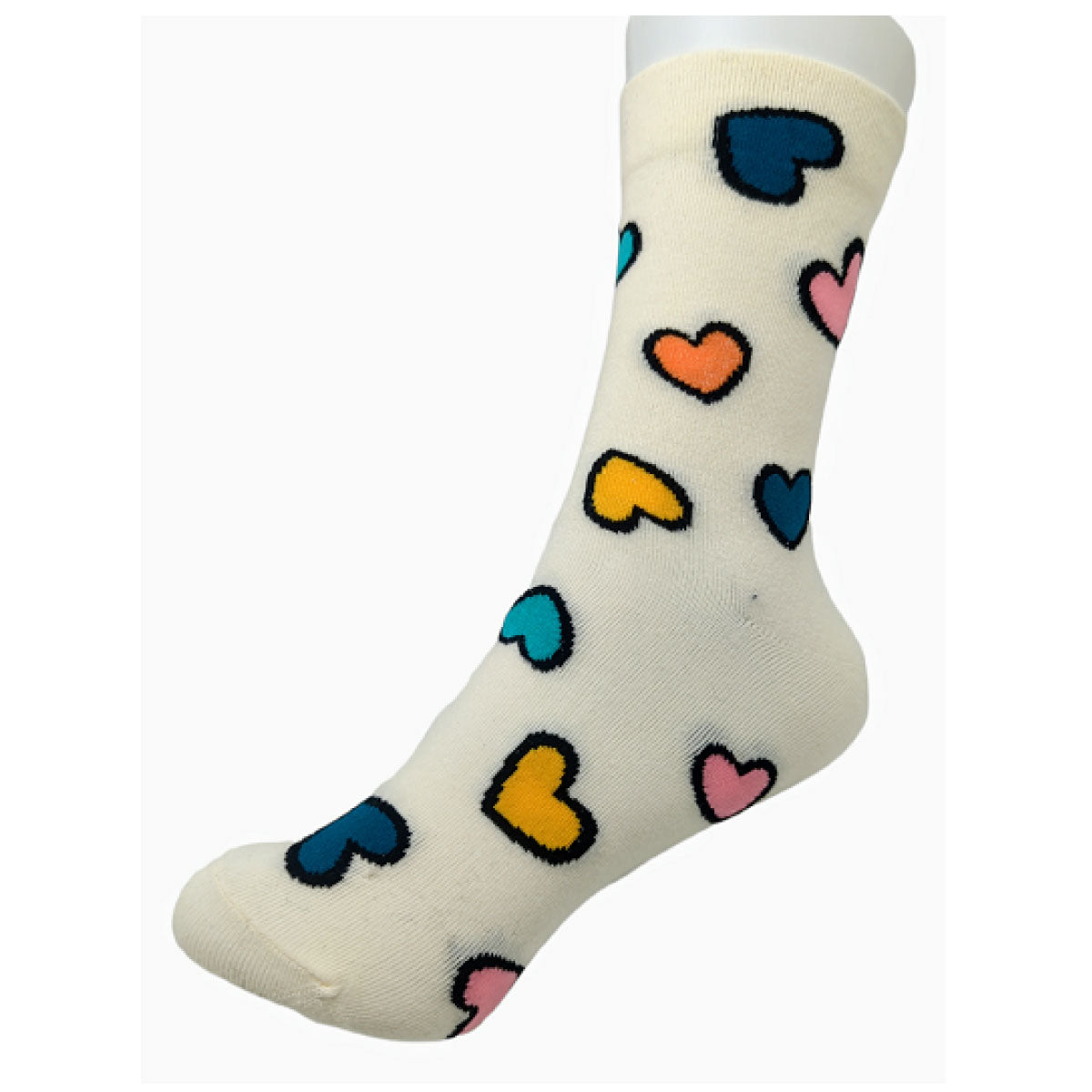 Pop Art Hearts Half Crew Socks