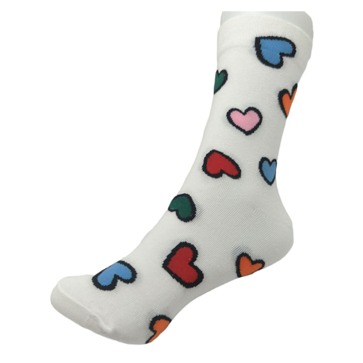 Pop Art Hearts Half Crew Socks