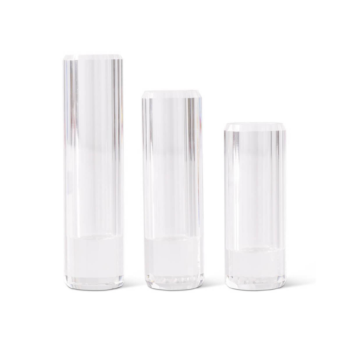 Prism Cut Crystal Bud Vases