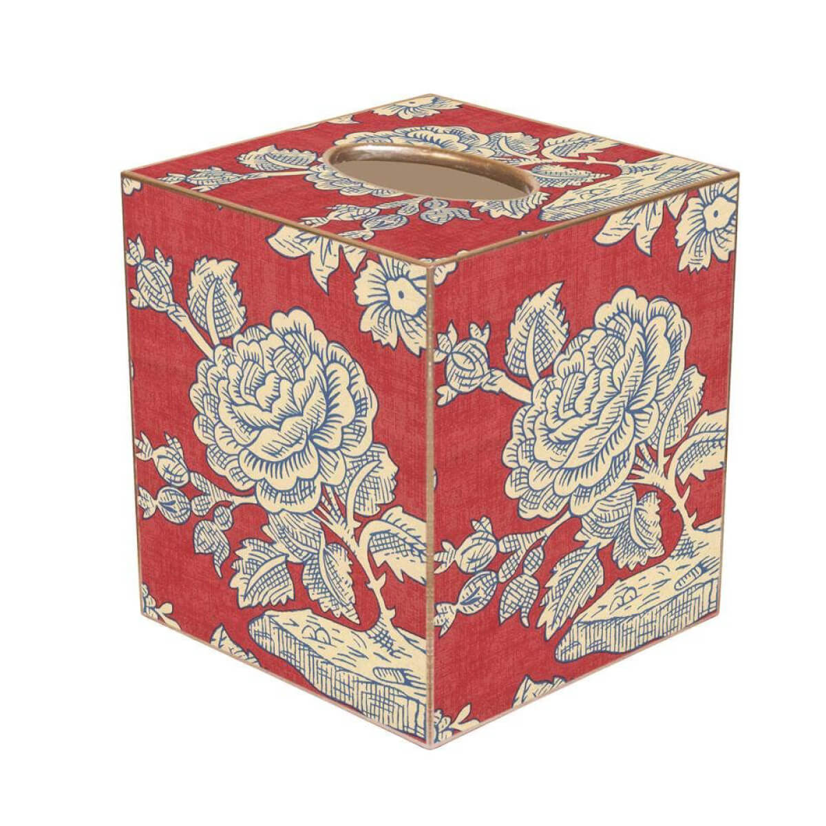 Provincial Print Paper Mache Tissue Box Cover