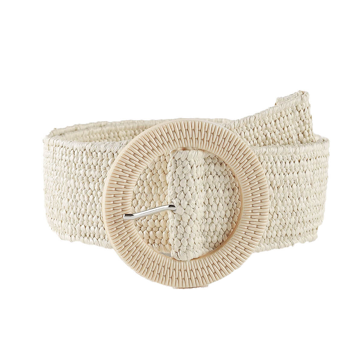 Raffia-Wrapped Stretch Belt beige front | MILK MONEY milkmoney.co | women's accessories. cute accessories. trendy accessories. cute accessories for girls. ladies accessories. women's fashion accessories.