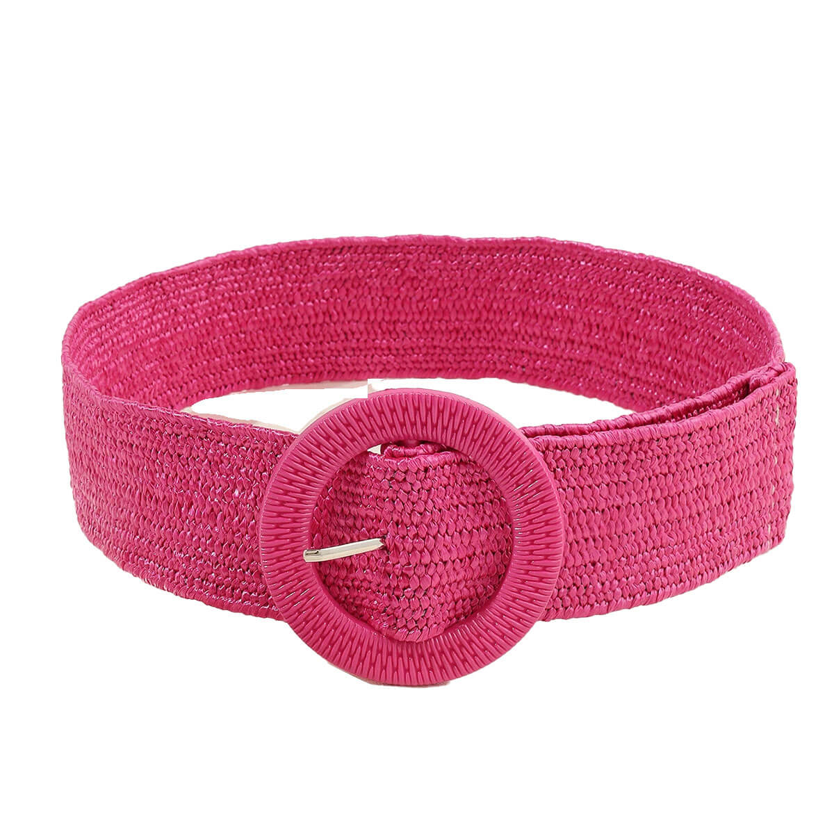 Raffia-Wrapped Stretch Belt fuchsia front | MILK MONEY milkmoney.co | women's accessories. cute accessories. trendy accessories. cute accessories for girls. ladies accessories. women's fashion accessories.