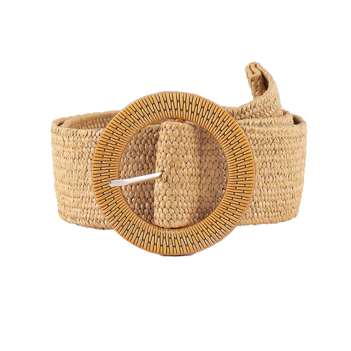 Raffia-Wrapped Stretch Belt khaki front | MILK MONEY milkmoney.co | women's accessories. cute accessories. trendy accessories. cute accessories for girls. ladies accessories. women's fashion accessories.