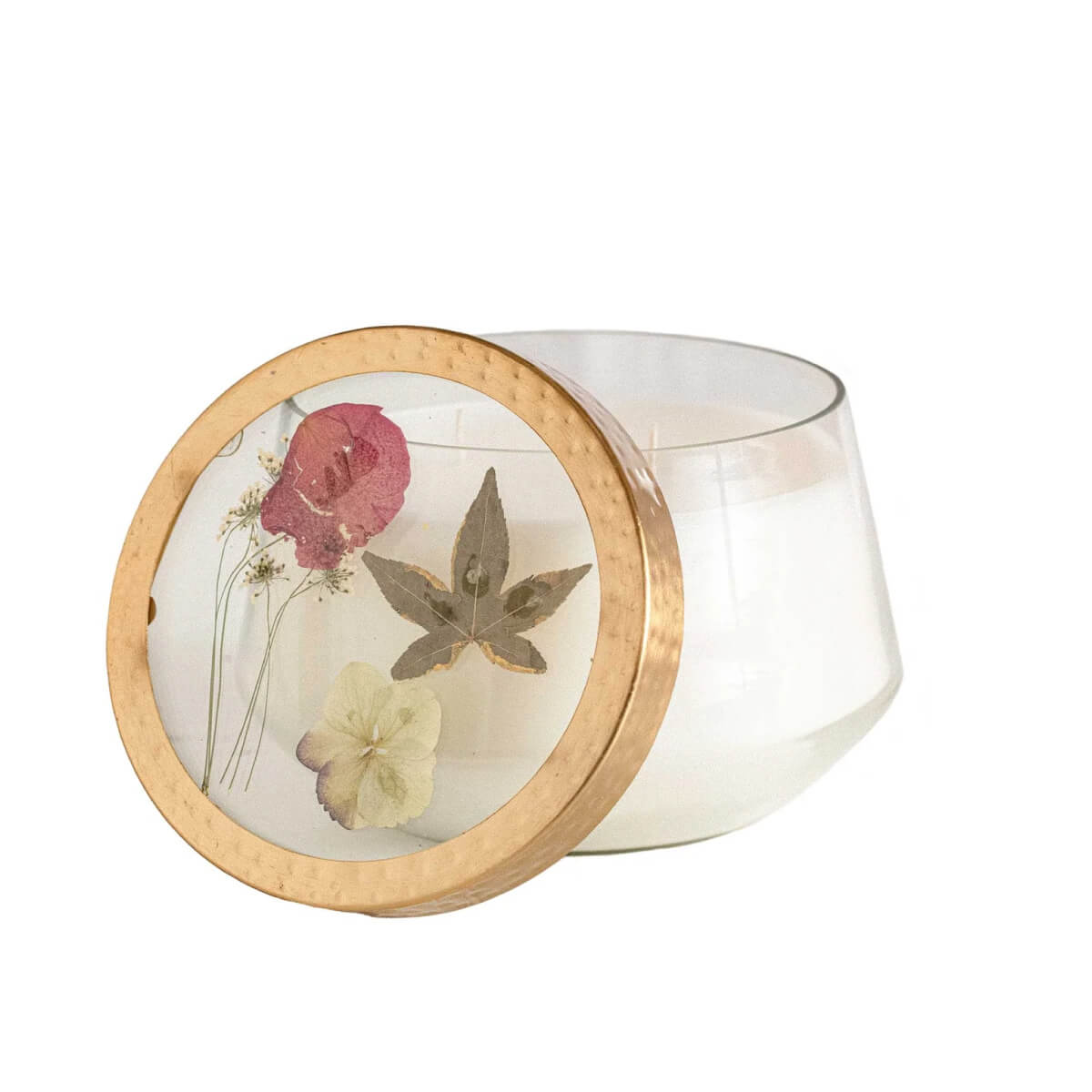 Red Currant + Cranberry Large Pressed Floral Candle front | MILK MONEY milkmoney.co | soy wax candles, small candles. natural candles, organic candles, scented soy candles, concrete candle, hand poured candles, hand poured soy candles, cement candle, hand poured soy wax candles, scented hand poured candles, hand poured scented candles