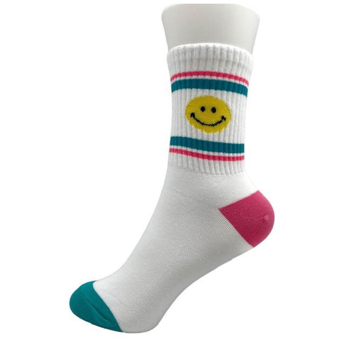 Retro Smiley Half Crew Socks