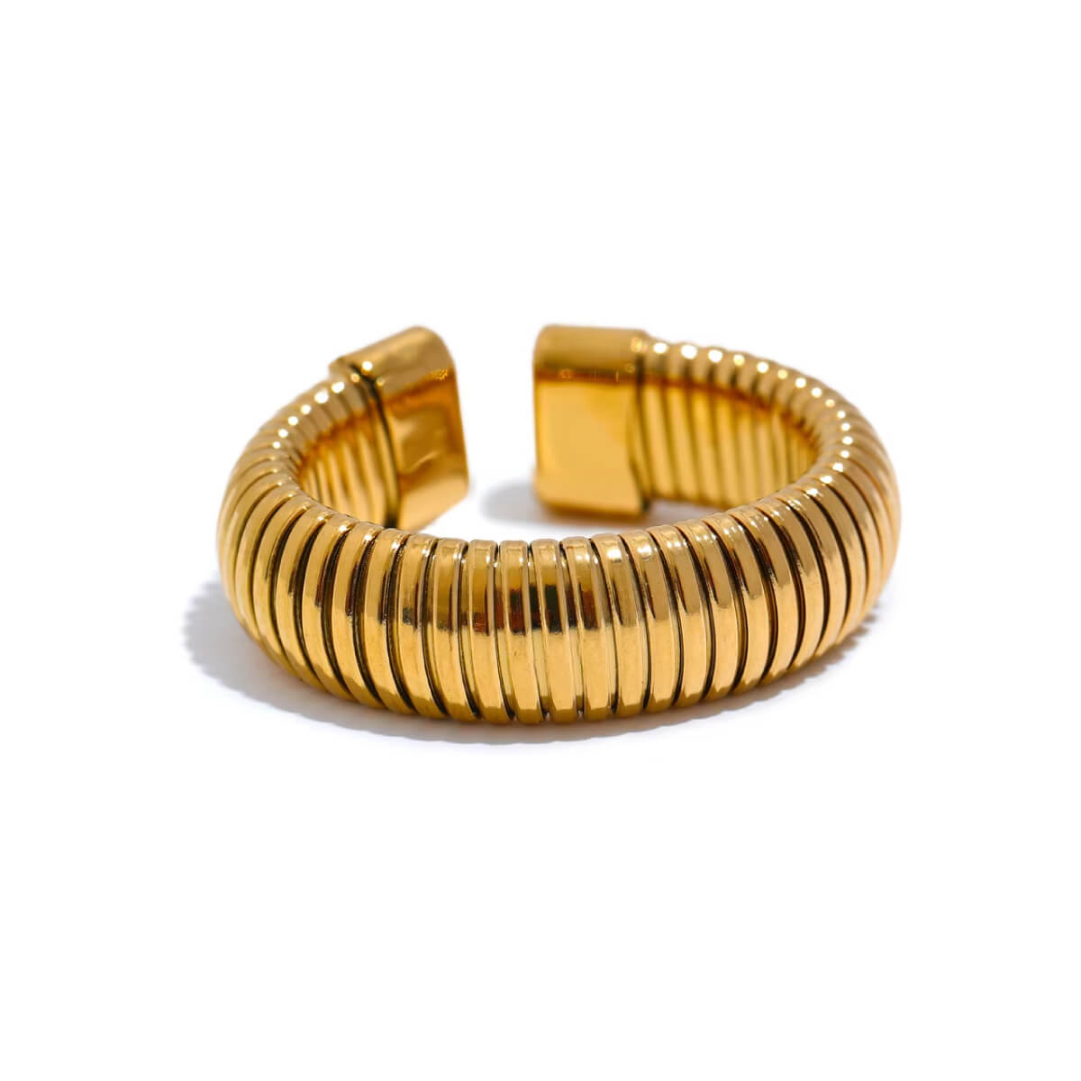 Ribbed Elastic Open Ring gold front | MILK MONEY milkmoney.co | cute rings, simple rings, casual rings, simple rings for women, trendy rings, cute rings for women, cute cheap rings, casual rings for women