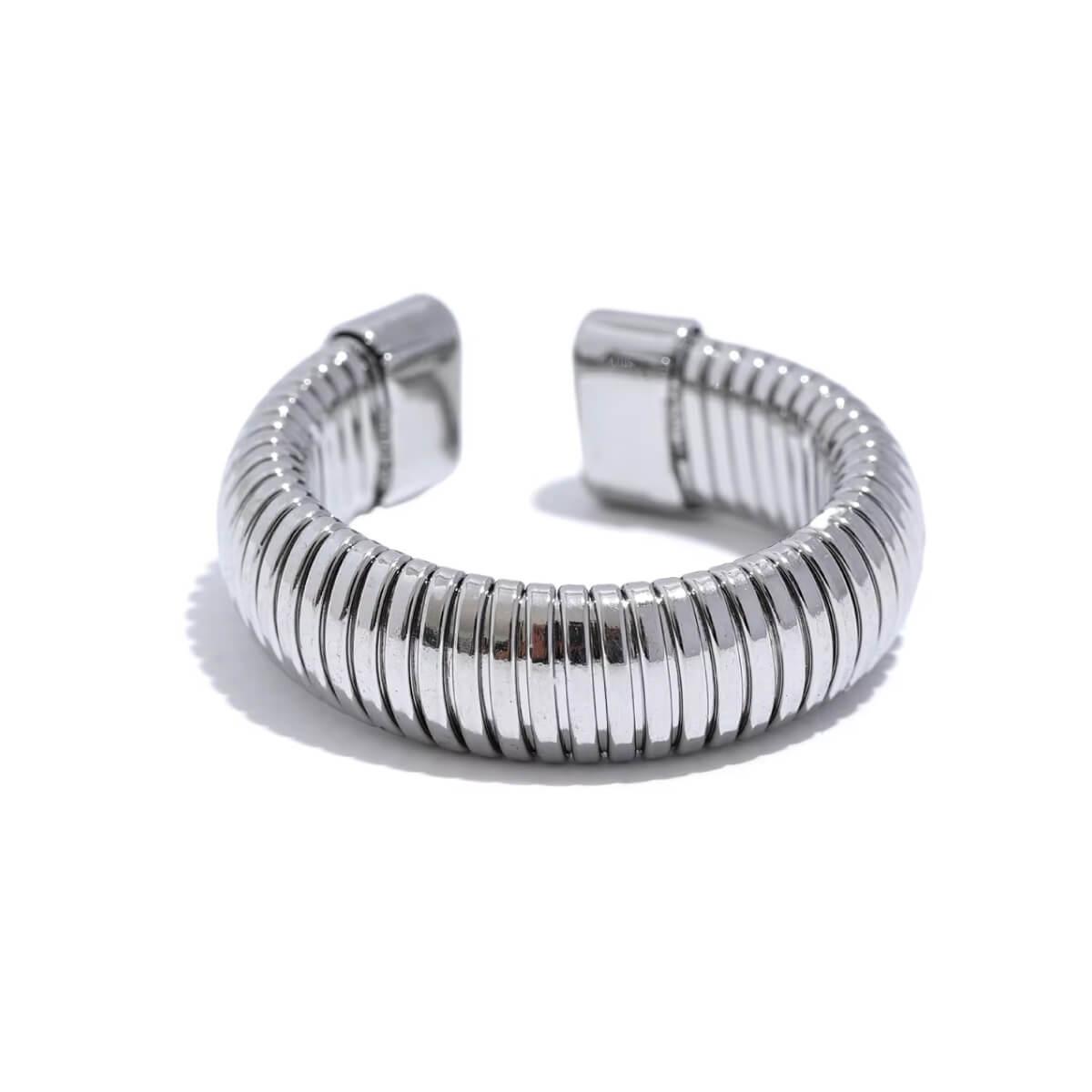 Ribbed Elastic Open Ring silver front | MILK MONEY milkmoney.co | cute rings, simple rings, casual rings, simple rings for women, trendy rings, cute rings for women, cute cheap rings, casual rings for women