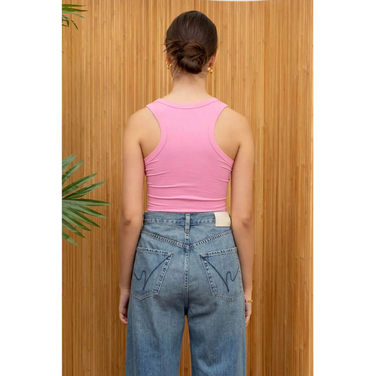 Ribbed Seamless Cropped Tank Top pink back | MILK MONEY milkmoney.co | cute tops for women. trendy tops for women. cute blouses for women. stylish tops for women. pretty womens tops.