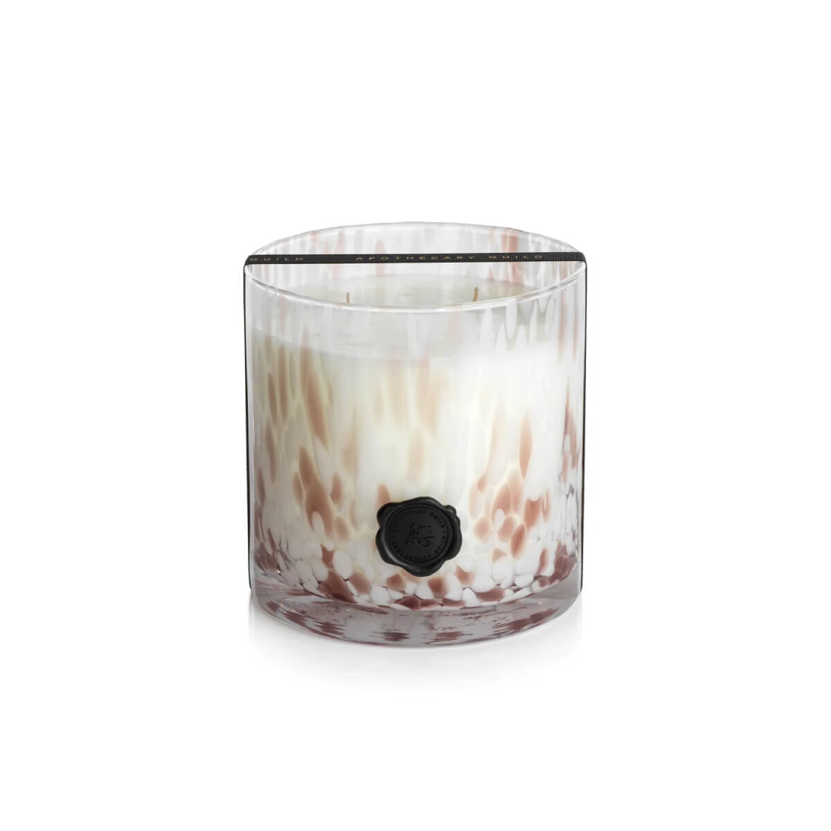 Rio de Janeiro Opal Glass 3-Wick Candle pink front | MILK MONEY milkmoney.co | soy wax candles, small candles. natural candles, organic candles, scented soy candles, concrete candle, hand poured candles, hand poured soy candles, cement candle, hand poured soy wax candles, scented hand poured candles, hand poured scented candles