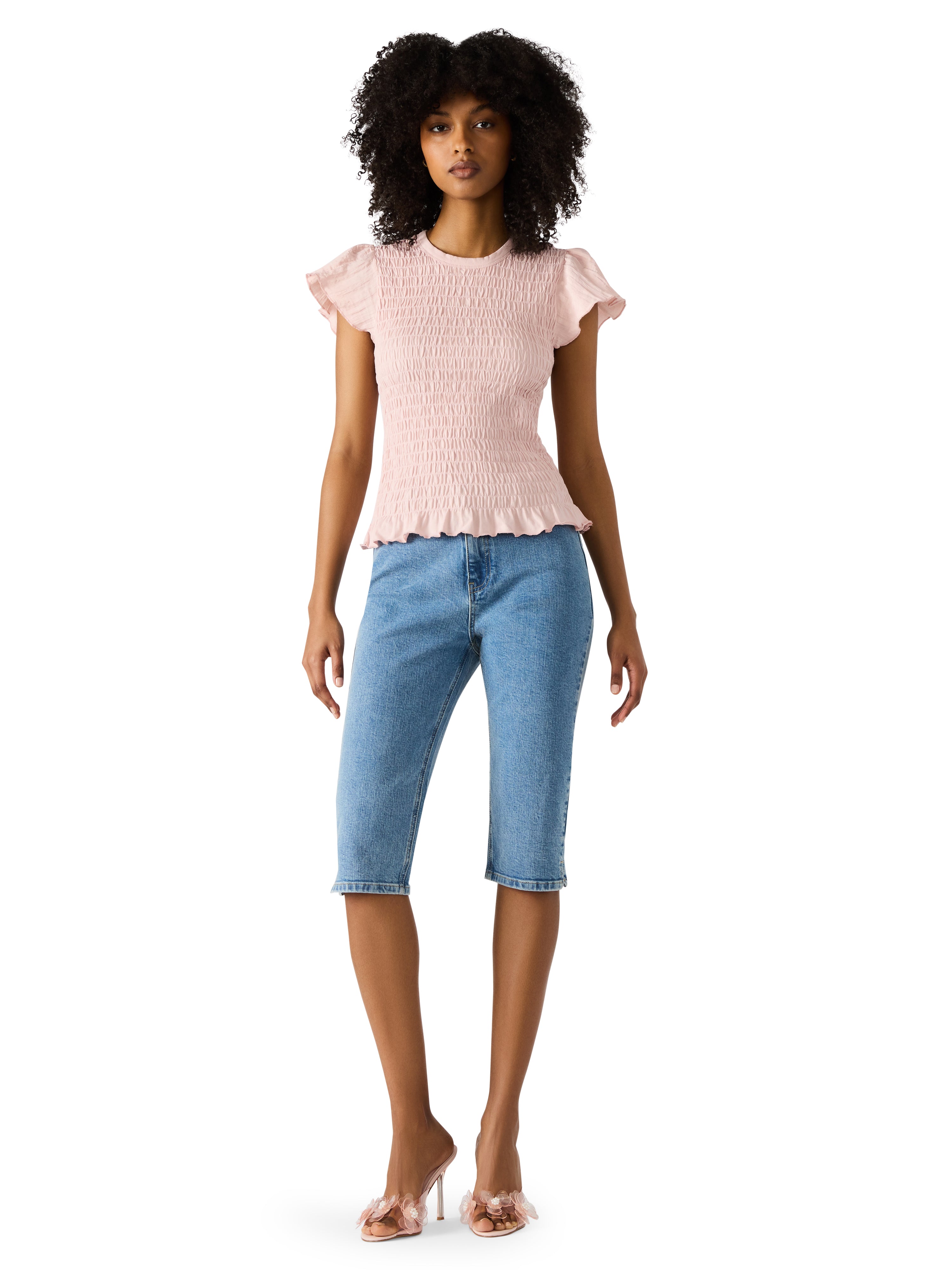 Steve Madden Smocked Ruffle Cecilie Top