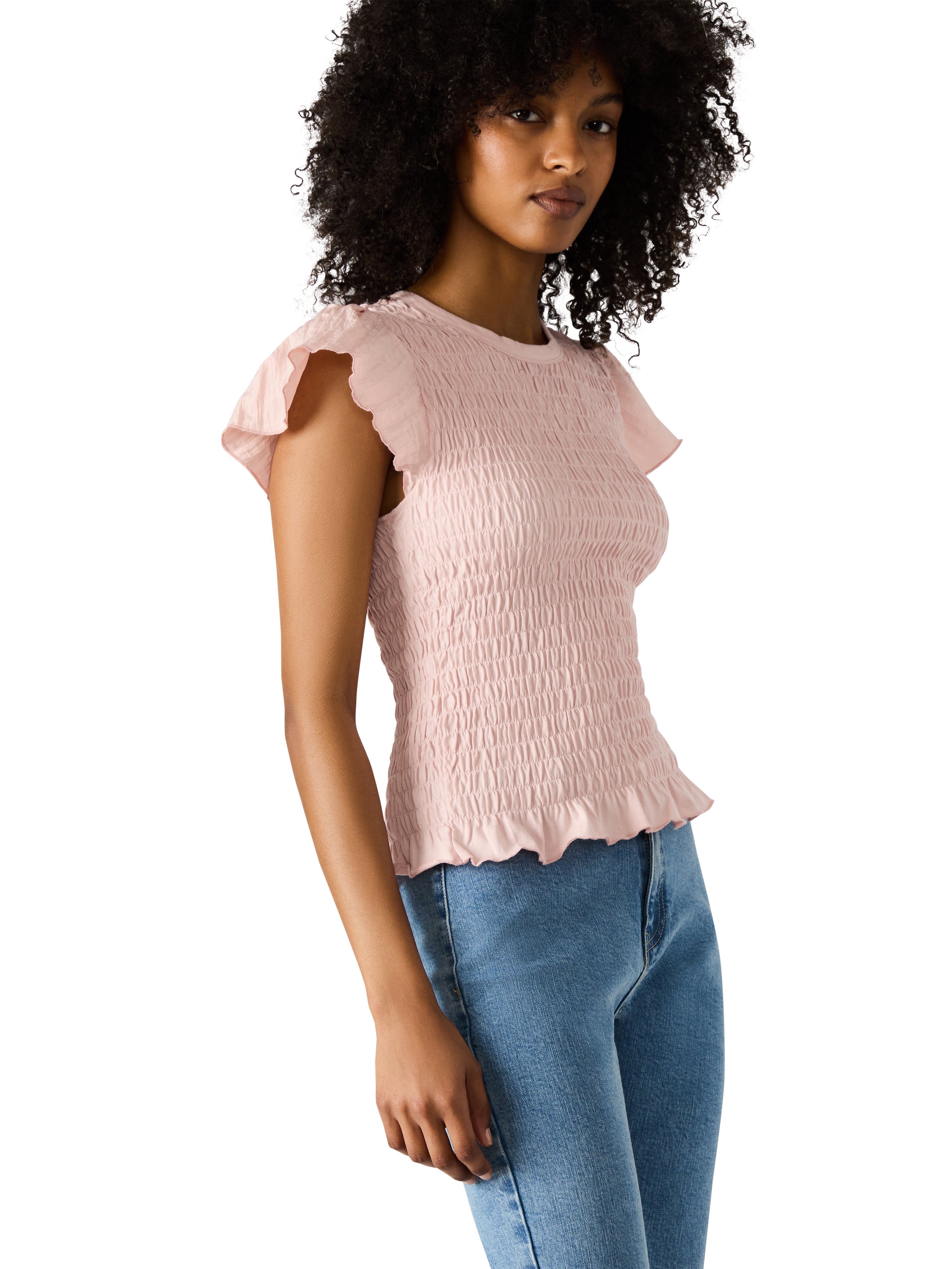 Steve Madden Smocked Ruffle Cecilie Top