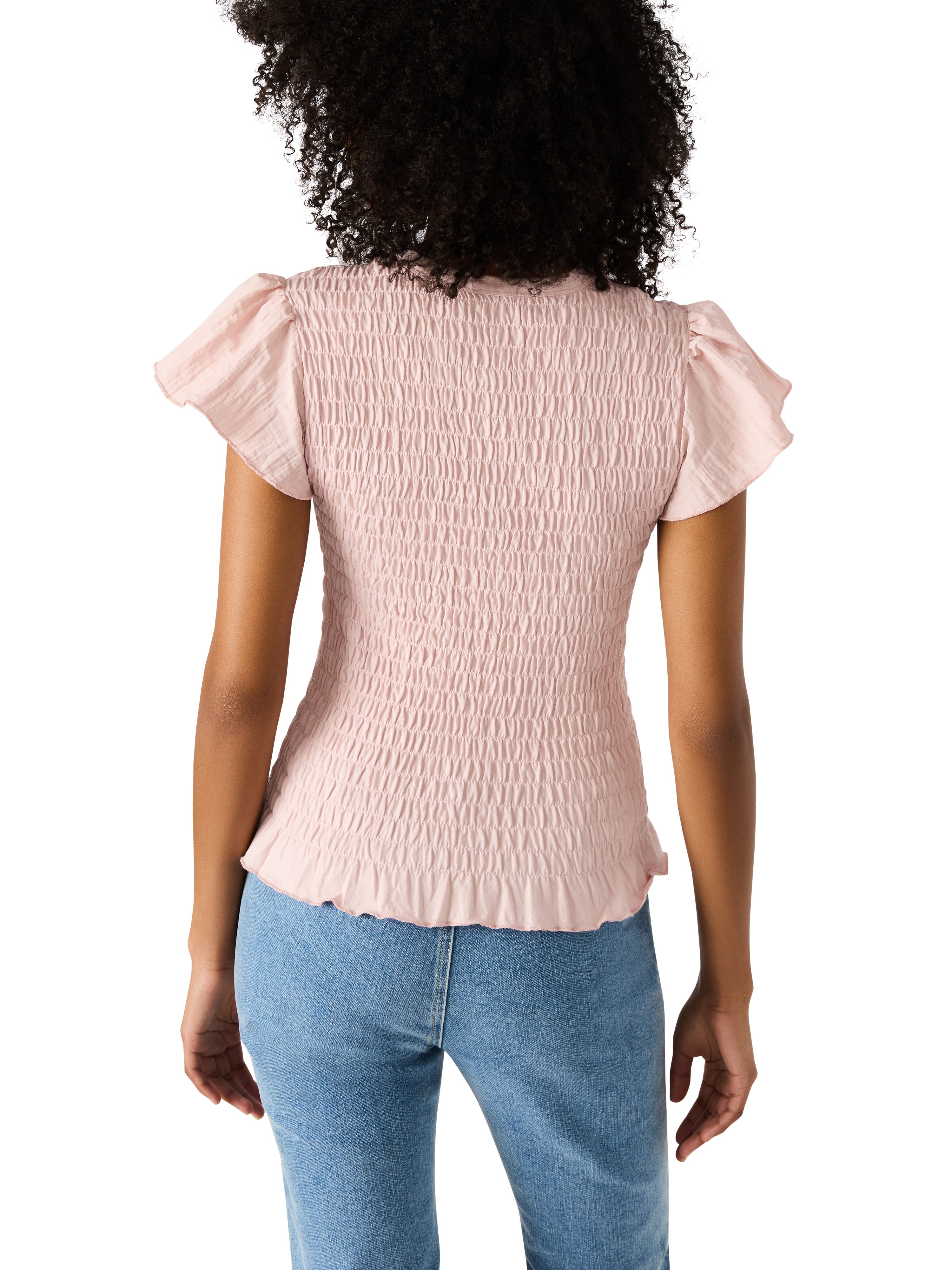 Steve Madden Smocked Ruffle Cecilie Top