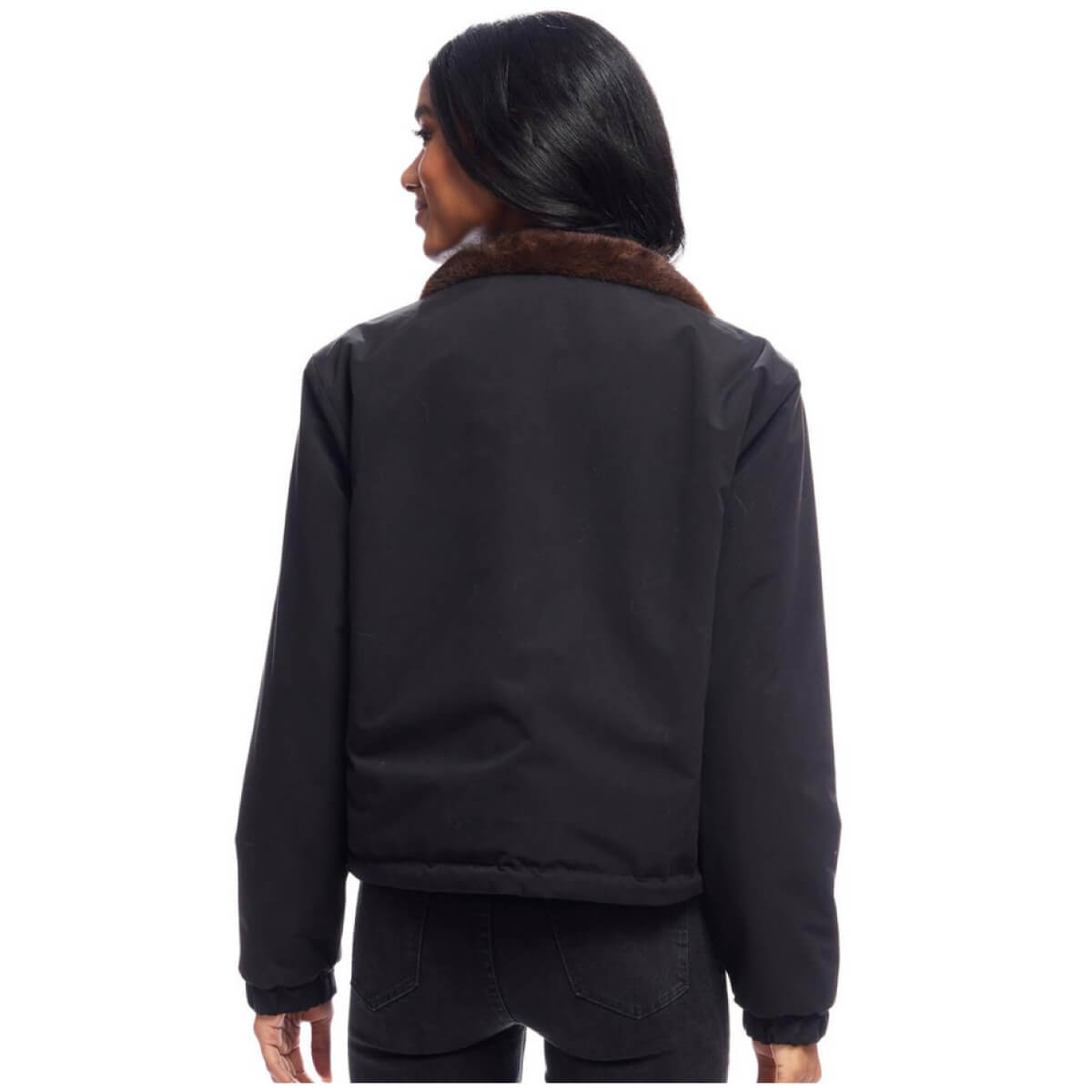 Sable Insta Reversible Faux Fur Zip Jacket back | MILK MONEY milkmoney.co | cute jackets for women. cute coats. cool jackets for women. stylish jackets for women. trendy jackets for women. trendy womens coats.