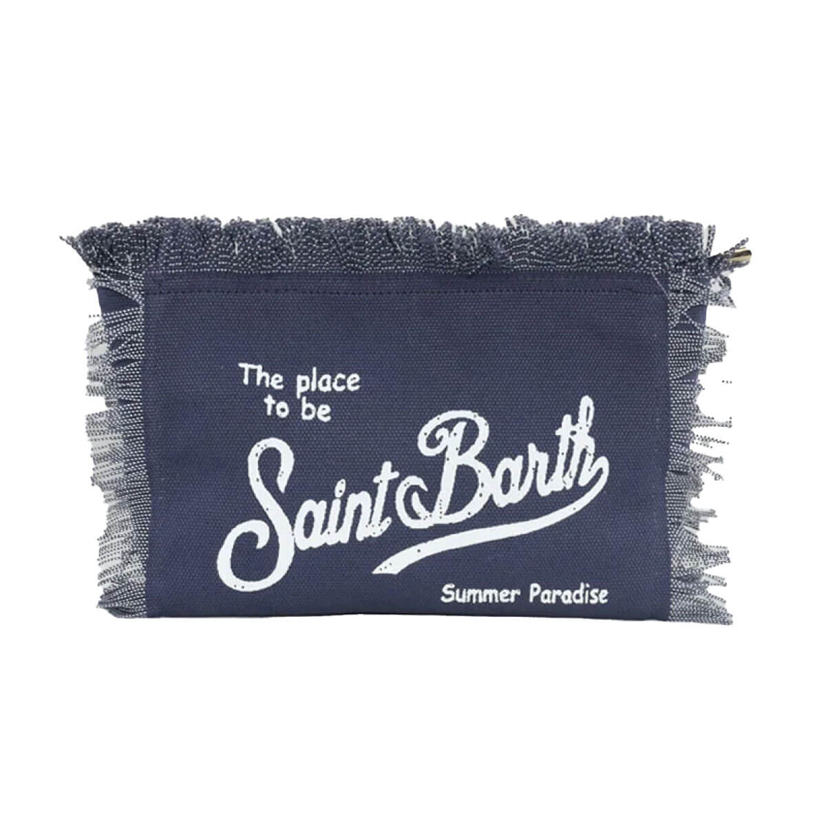 Saint Barth Fringe Clutch Bag navy front | MILK MONEY milkmoney.co | women's accessories. cute accessories. trendy accessories. cute accessories for girls. ladies accessories. women's fashion accessories.
