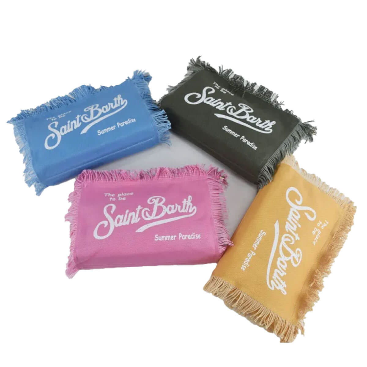 Saint Barth Fringe Clutch Bag sky blue group | MILK MONEY milkmoney.co | women's accessories. cute accessories. trendy accessories. cute accessories for girls. ladies accessories. women's fashion accessories.