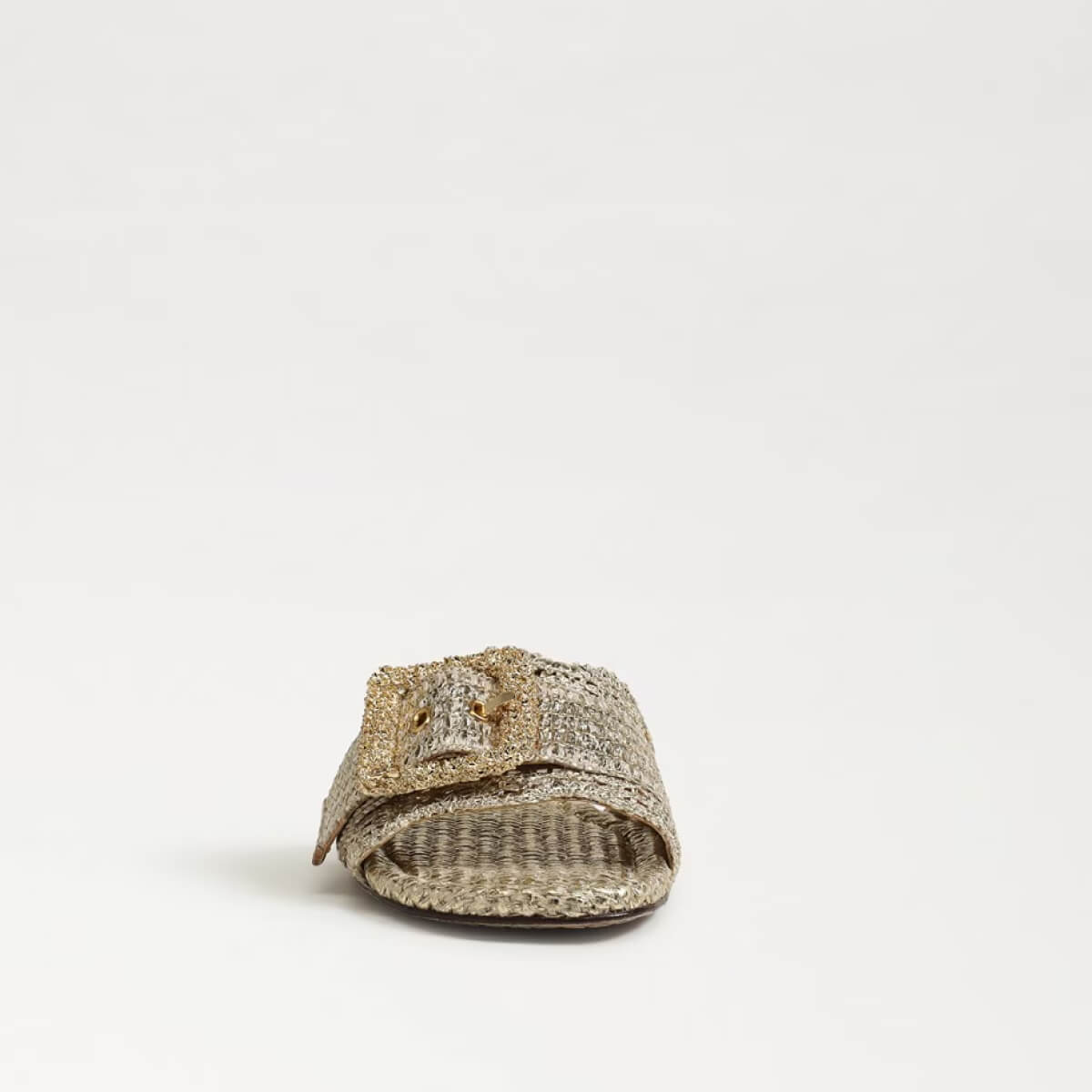 Sam Edelman Bambi Slide Sandal gold front | MILK MONEY milkmoney.co | cute shoes for women. ladies shoes. nice shoes for women. footwear for women. ladies shoes online. ladies footwear. womens shoes and boots. pretty shoes for women. beautiful shoes for women.