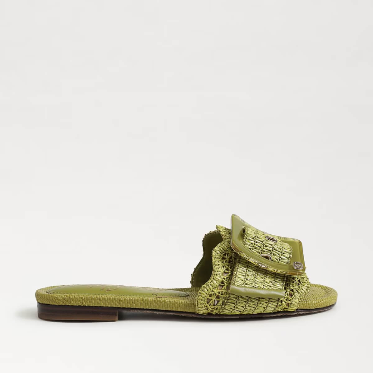 Sam Edelman Bambi Slide Sandal green side | MILK MONEY milkmoney.co | cute shoes for women. ladies shoes. nice shoes for women. footwear for women. ladies shoes online. ladies footwear. womens shoes and boots. pretty shoes for women. beautiful shoes for women.