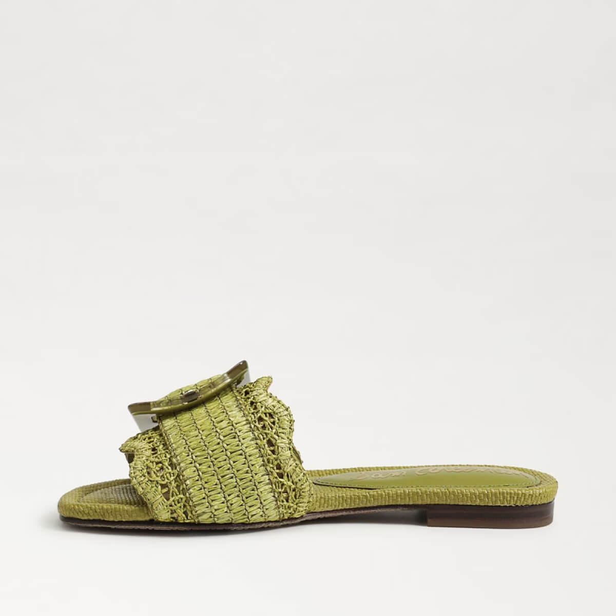 Sam Edelman Bambi Slide Sandal green side | MILK MONEY milkmoney.co | cute shoes for women. ladies shoes. nice shoes for women. footwear for women. ladies shoes online. ladies footwear. womens shoes and boots. pretty shoes for women. beautiful shoes for women.