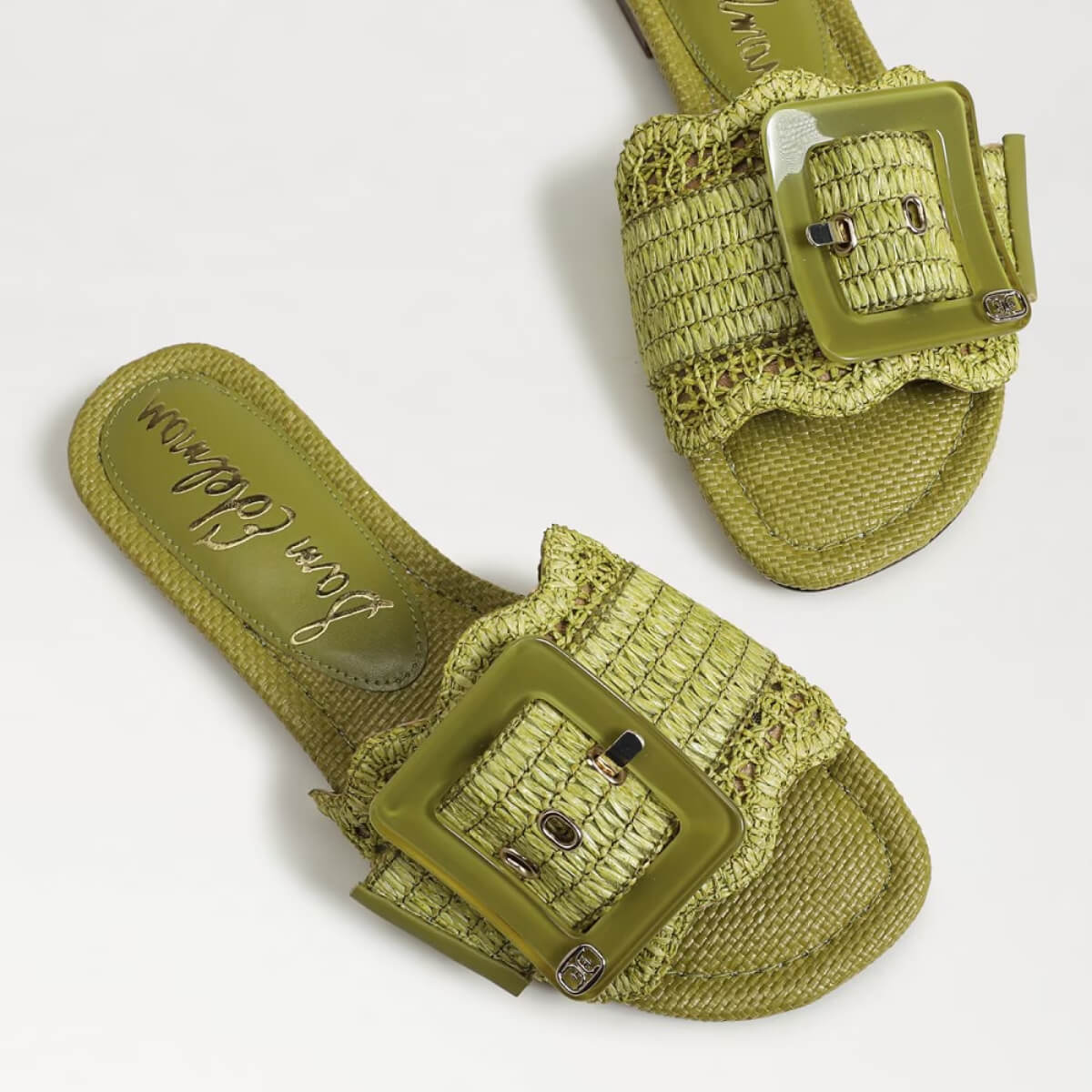 Sam Edelman Bambi Slide Sandal green top | MILK MONEY milkmoney.co | cute shoes for women. ladies shoes. nice shoes for women. footwear for women. ladies shoes online. ladies footwear. womens shoes and boots. pretty shoes for women. beautiful shoes for women.