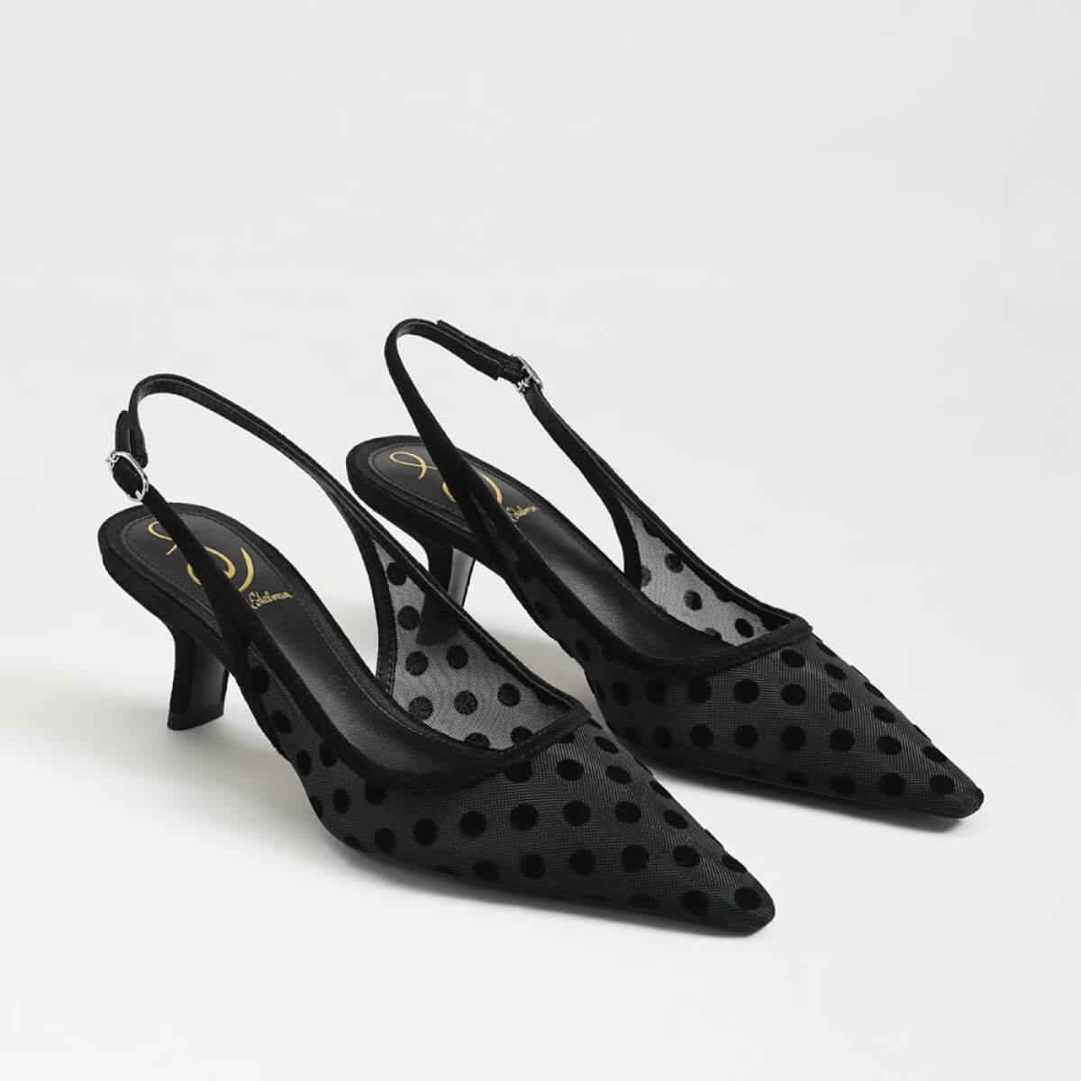 Sam Edelman Bianka Polka Dot Mesh Slingback Pump