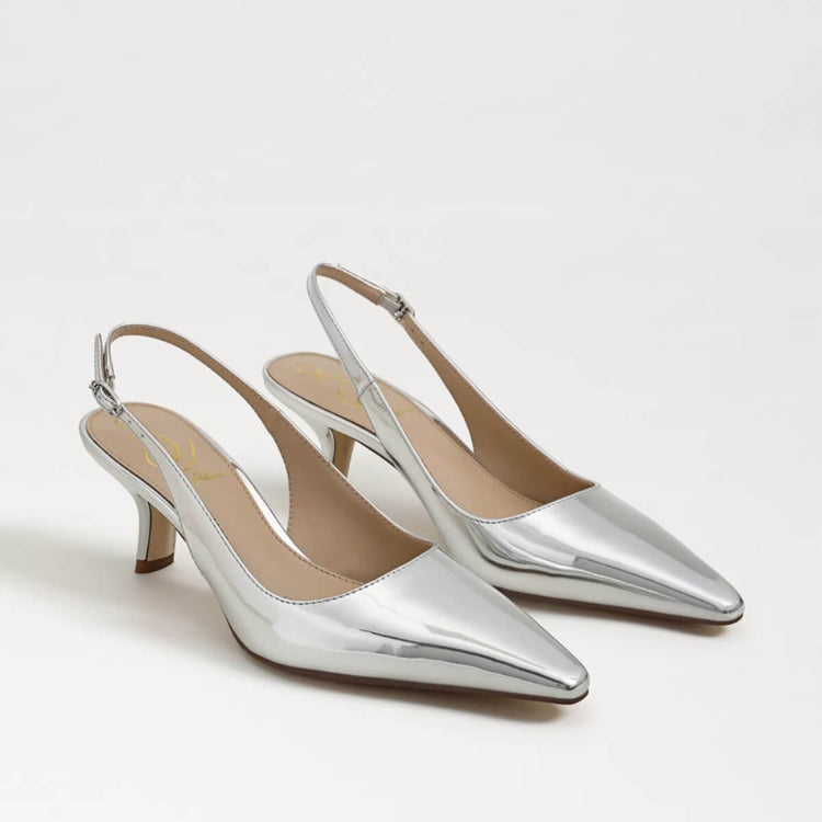 Sam Edelman Bianka Slingback Pump silver patent | MILK MONEY milkmoney.co | cute shoes for women. ladies shoes. nice shoes for women. footwear for women. ladies shoes online. ladies footwear. womens shoes and boots. pretty shoes for women. beautiful shoes for women. 