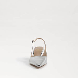 Sam Edelman Bianka Slingback Pump silver patent front | MILK MONEY milkmoney.co | cute shoes for women. ladies shoes. nice shoes for women. footwear for women. ladies shoes online. ladies footwear. womens shoes and boots. pretty shoes for women. beautiful shoes for women.