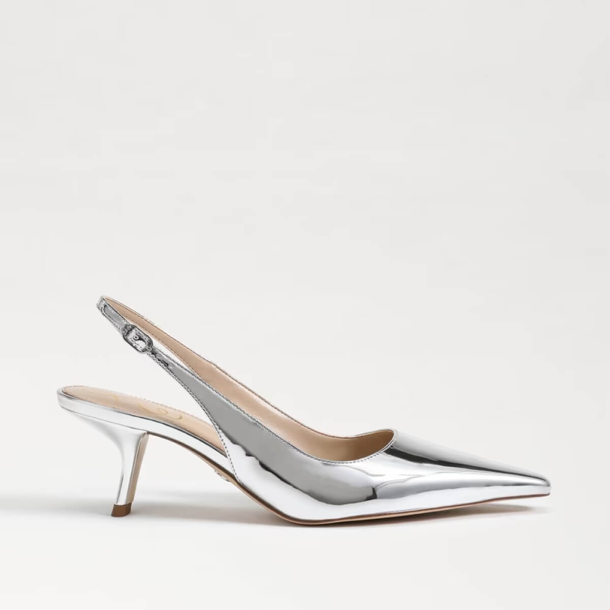 Sam Edelman Bianka Slingback Pump silver patent side | MILK MONEY milkmoney.co | cute shoes for women. ladies shoes. nice shoes for women. footwear for women. ladies shoes online. ladies footwear. womens shoes and boots. pretty shoes for women. beautiful shoes for women.