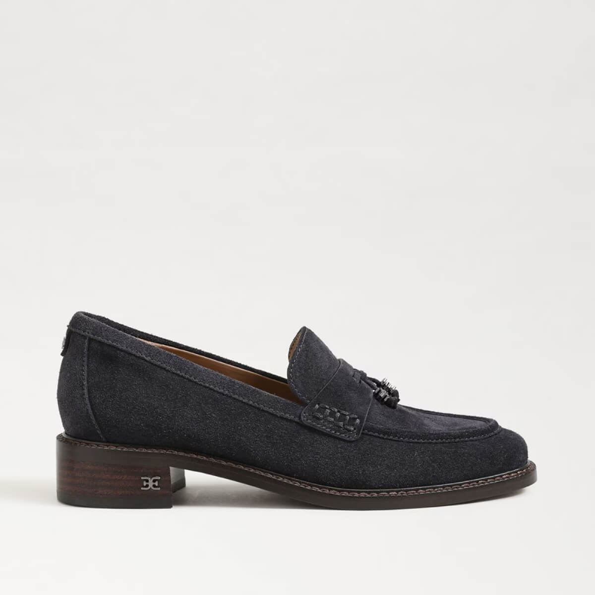 Sam Edelman Denise Tassel Penny Loafer midnight blue suede side | MILK MONEY milkmoney.co | cute shoes for women. ladies shoes. nice shoes for women. footwear for women. ladies shoes online. ladies footwear. womens shoes and boots. pretty shoes for women. beautiful shoes for women.