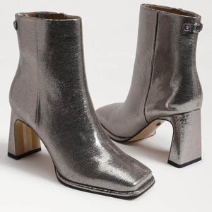 Sam Edelman Irie Square Toe Ankle Bootie silver | MILK MONEY milkmoney.co | cute shoes for women. ladies shoes. nice shoes for women. footwear for women. ladies shoes online. ladies footwear. womens shoes and boots. pretty shoes for women. beautiful shoes for women.