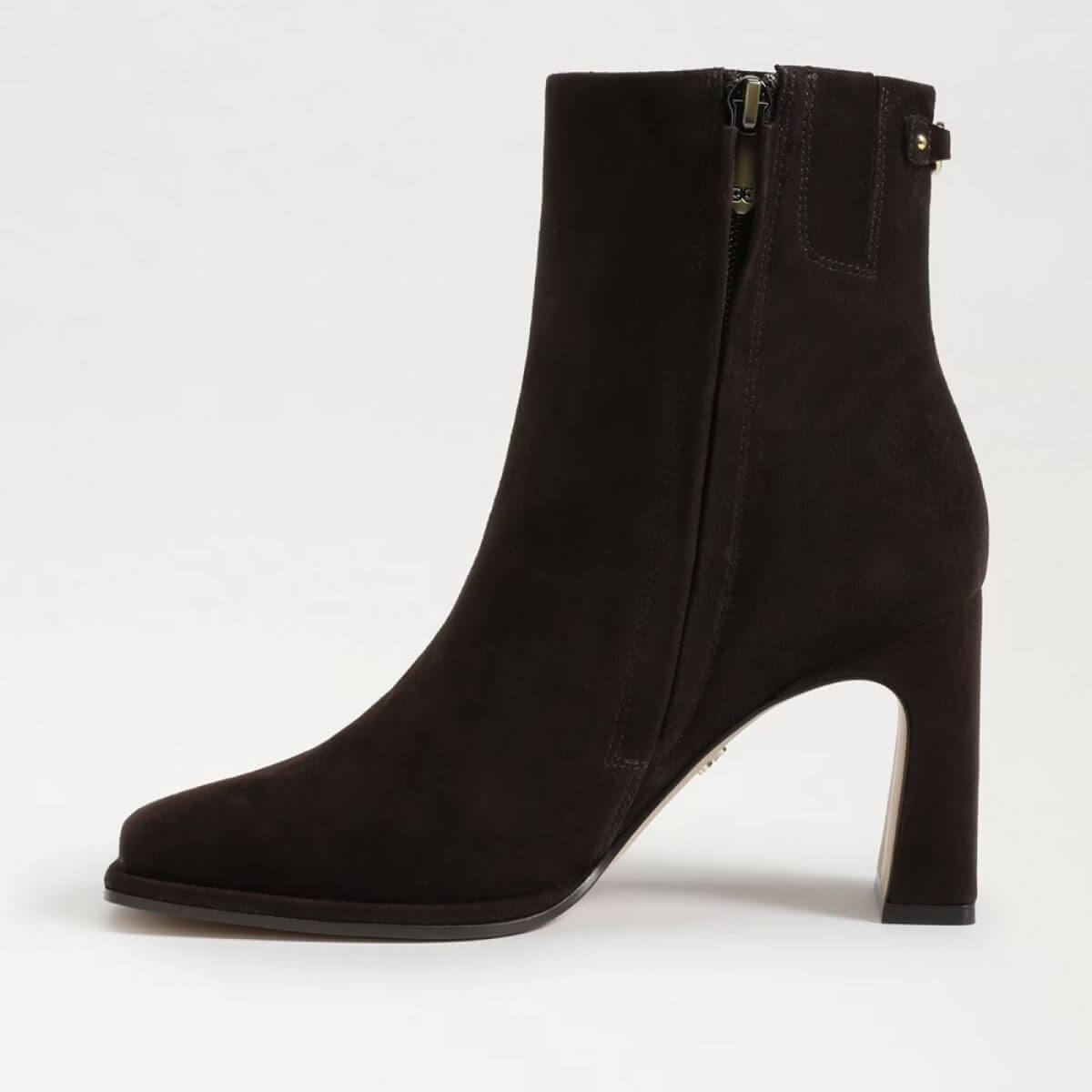 Sam Edelman Irie Square Toe Ankle Bootie chocolate brown side | MILK MONEY milkmoney.co | cute shoes for women. ladies shoes. nice shoes for women. footwear for women. ladies shoes online. ladies footwear. womens shoes and boots. pretty shoes for women. beautiful shoes for women.