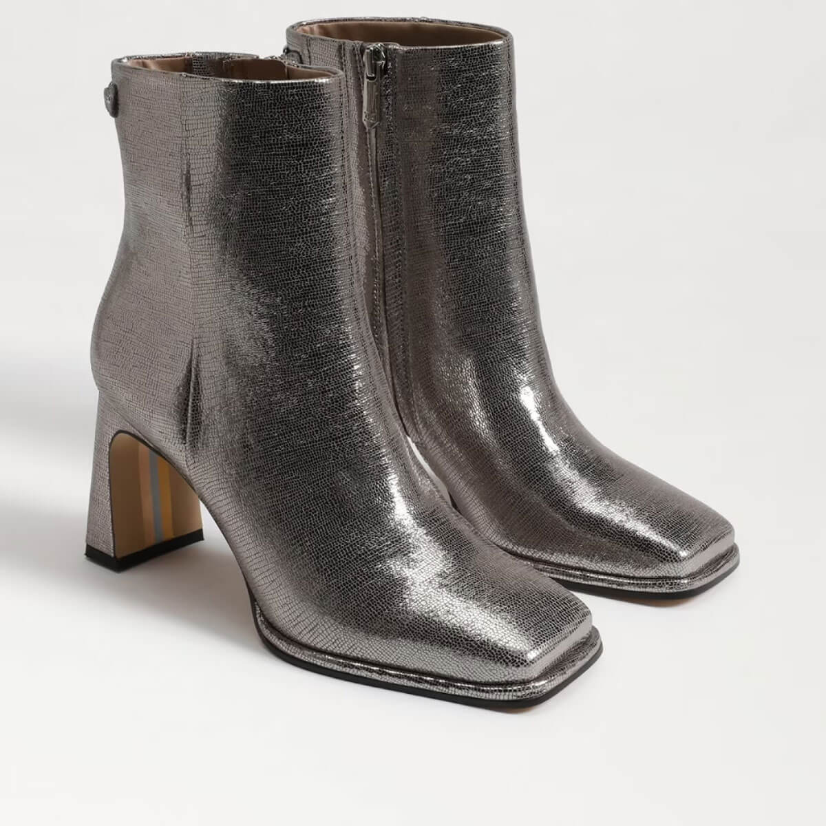 Sam Edelman Irie Square Toe Ankle Bootie silver | MILK MONEY milkmoney.co | cute shoes for women. ladies shoes. nice shoes for women. footwear for women. ladies shoes online. ladies footwear. womens shoes and boots. pretty shoes for women. beautiful shoes for women.