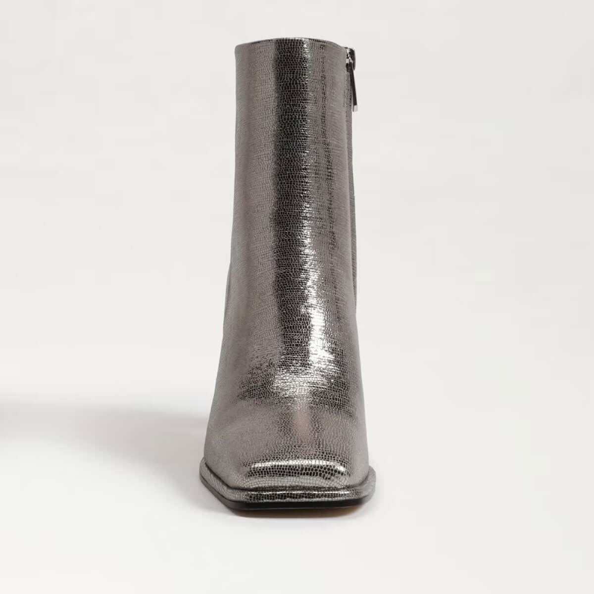 Sam Edelman Irie Square Toe Ankle Bootie silver front | MILK MONEY milkmoney.co | cute shoes for women. ladies shoes. nice shoes for women. footwear for women. ladies shoes online. ladies footwear. womens shoes and boots. pretty shoes for women. beautiful shoes for women.