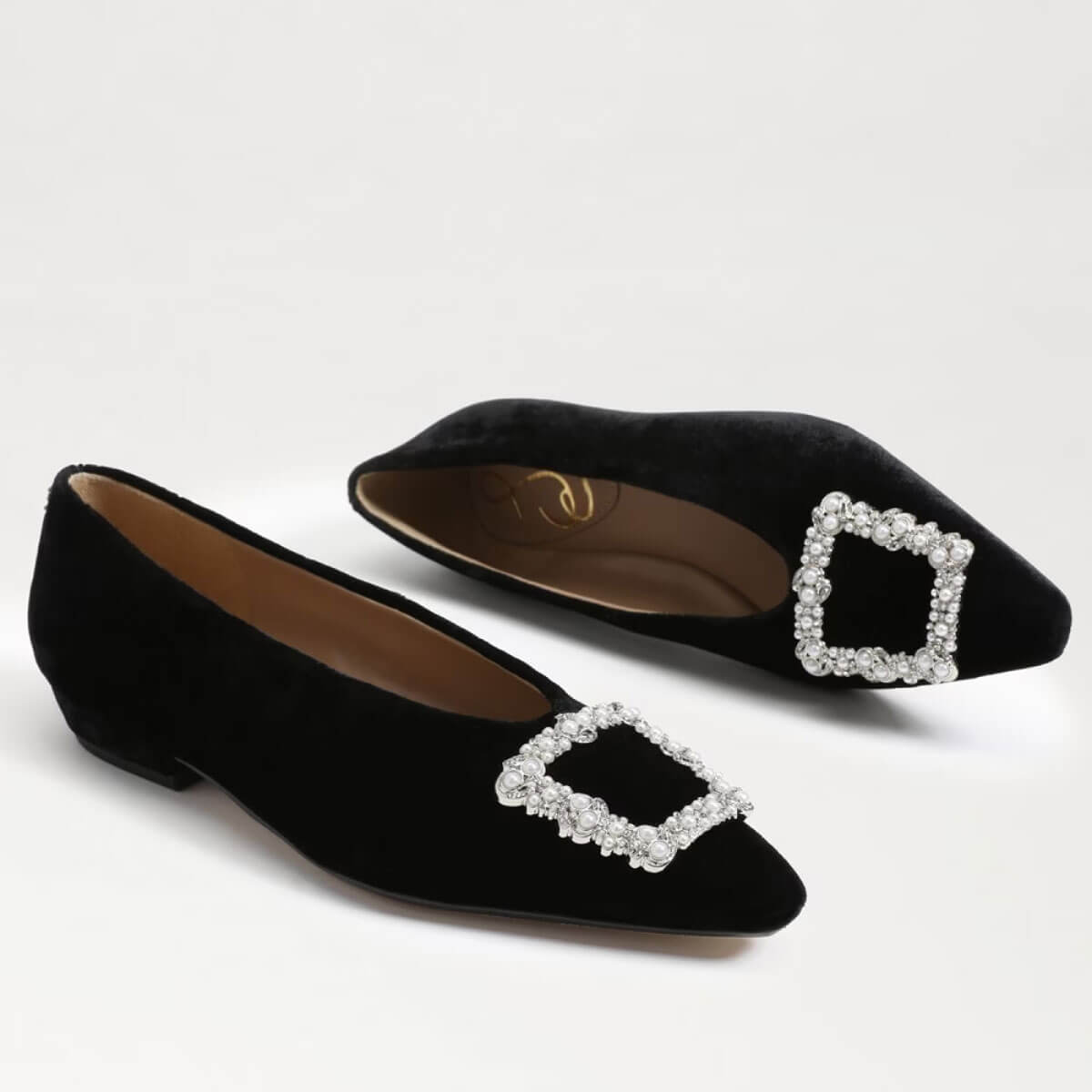 Sam Edelman Janna Luster Pointed Toe Flat black | MILK MONEY milkmoney.co | cute shoes for women. ladies shoes. nice shoes for women. footwear for women. ladies shoes online. ladies footwear. womens shoes and boots. pretty shoes for women. beautiful shoes for women.