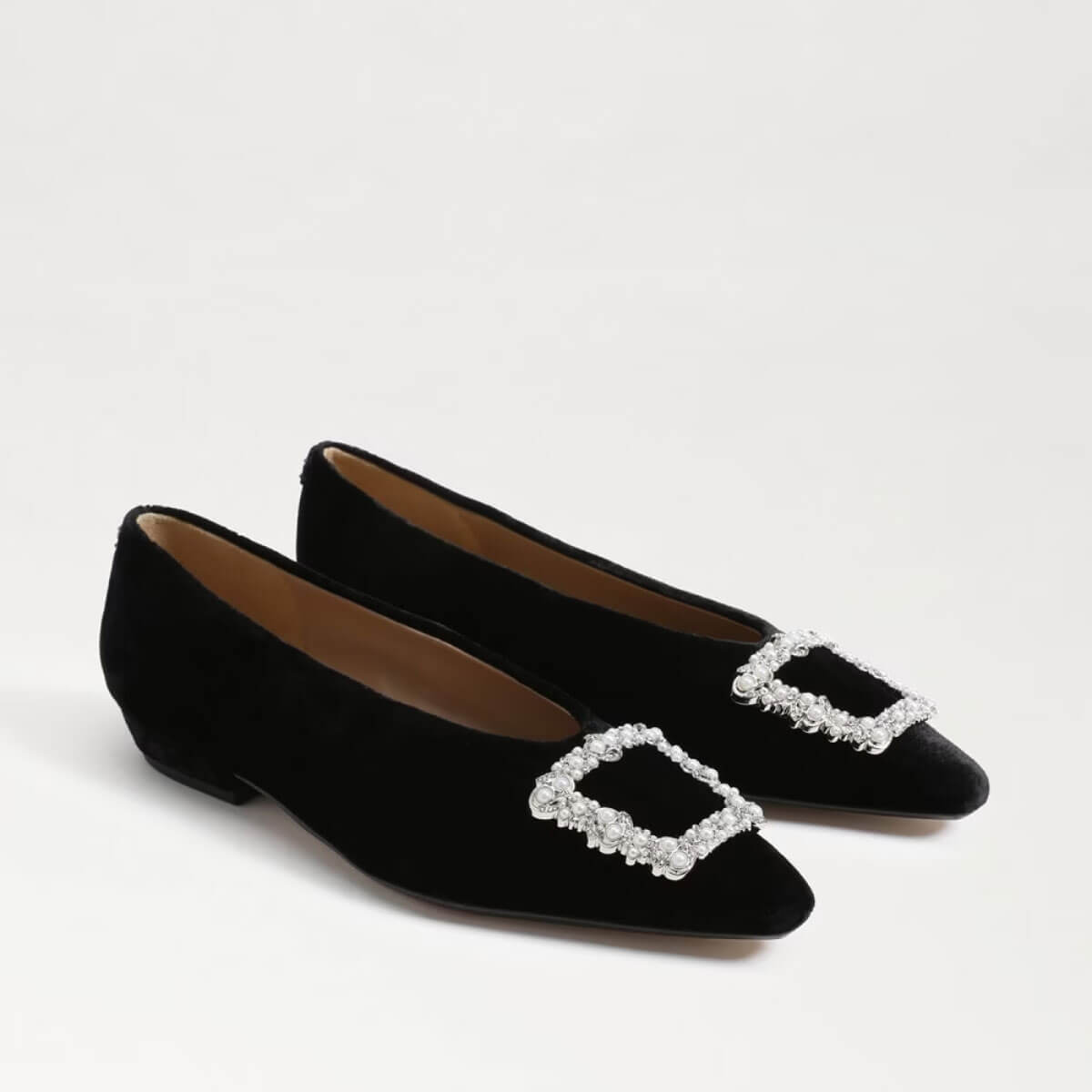 Sam Edelman Janna Luster Pointed Toe Flat black front | MILK MONEY milkmoney.co | cute shoes for women. ladies shoes. nice shoes for women. footwear for women. ladies shoes online. ladies footwear. womens shoes and boots. pretty shoes for women. beautiful shoes for women.