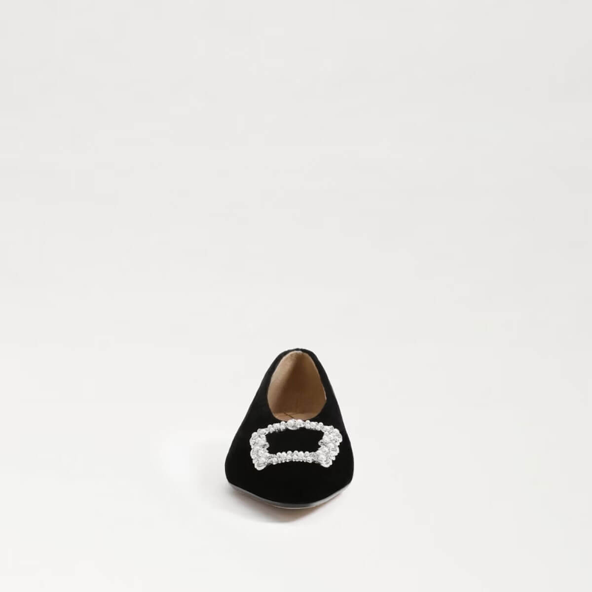 Sam Edelman Janna Luster Pointed Toe Flat black front | MILK MONEY milkmoney.co | cute shoes for women. ladies shoes. nice shoes for women. footwear for women. ladies shoes online. ladies footwear. womens shoes and boots. pretty shoes for women. beautiful shoes for women.