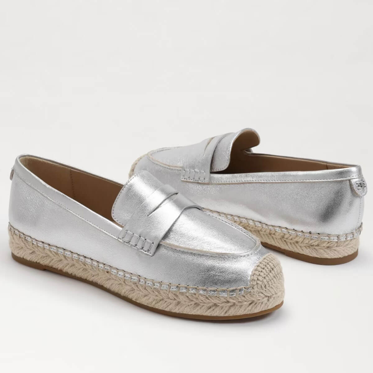 Sam Edelman Kai Espadrille Flat Loafer silver side | MILK MONEY milkmoney.co | cute shoes for women. ladies shoes. nice shoes for women. footwear for women. ladies shoes online. ladies footwear. womens shoes and boots. pretty shoes for women. beautiful shoes for women.