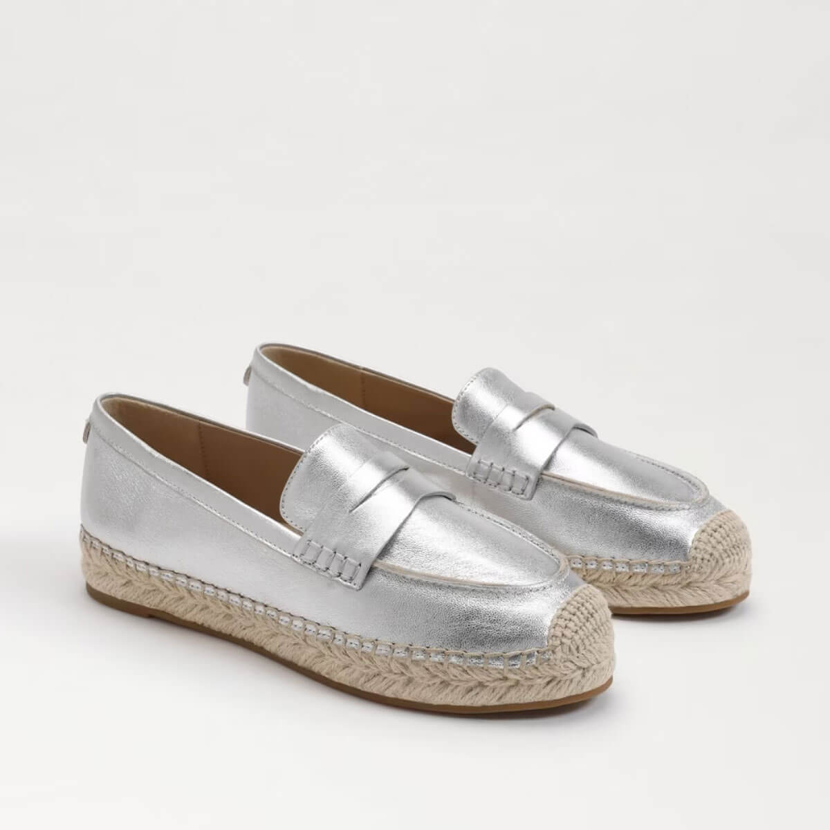Sam Edelman Kai Espadrille Flat Loafer silver side | MILK MONEY milkmoney.co | cute shoes for women. ladies shoes. nice shoes for women. footwear for women. ladies shoes online. ladies footwear. womens shoes and boots. pretty shoes for women. beautiful shoes for women.