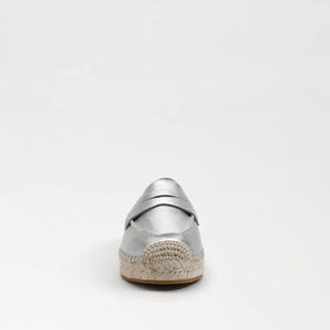 Sam Edelman Kai Espadrille Flat Loafer silver front | MILK MONEY milkmoney.co | cute shoes for women. ladies shoes. nice shoes for women. footwear for women. ladies shoes online. ladies footwear. womens shoes and boots. pretty shoes for women. beautiful shoes for women.
