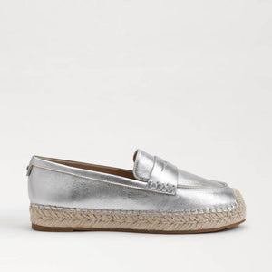 Sam Edelman Kai Espadrille Flat Loafer silver side | MILK MONEY milkmoney.co | cute shoes for women. ladies shoes. nice shoes for women. footwear for women. ladies shoes online. ladies footwear. womens shoes and boots. pretty shoes for women. beautiful shoes for women.