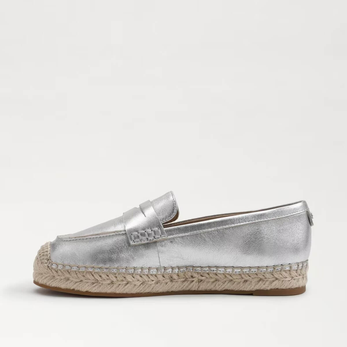 Sam Edelman Kai Espadrille Flat Loafer silver side | MILK MONEY milkmoney.co | cute shoes for women. ladies shoes. nice shoes for women. footwear for women. ladies shoes online. ladies footwear. womens shoes and boots. pretty shoes for women. beautiful shoes for women.