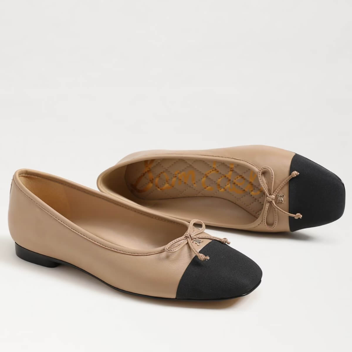 Sam Edelman Marley Ballet Flat beige black front | MILK MONEY milkmoney.co | cute shoes for women. ladies shoes. nice shoes for women. footwear for women. ladies shoes online. ladies footwear. womens shoes and boots. pretty shoes for women. beautiful shoes for women.