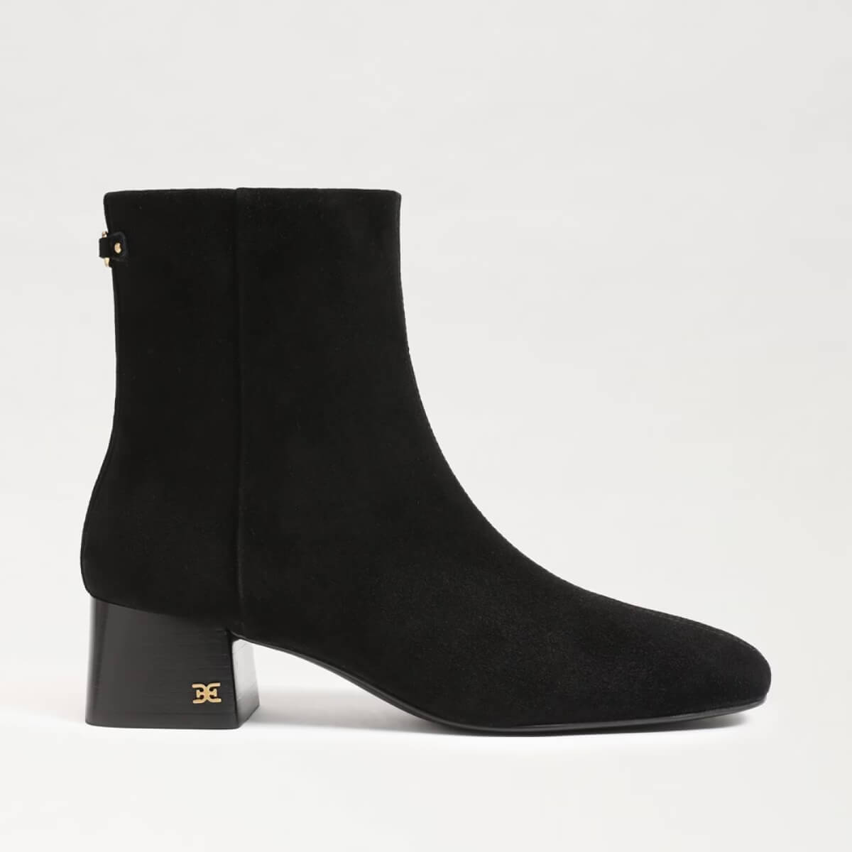Sam Edelman Paige Ankle Bootie black suede side | MILK MONEY milkmoney.co | cute shoes for women. ladies shoes. nice shoes for women. footwear for women. ladies shoes online. ladies footwear. womens shoes and boots. pretty shoes for women. beautiful shoes for women.