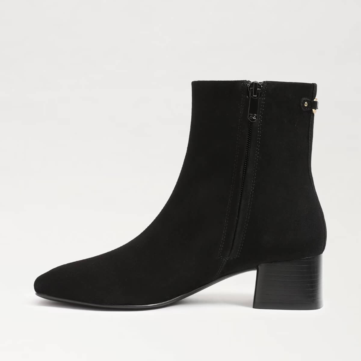 Sam Edelman Paige Ankle Bootie black suede side | MILK MONEY milkmoney.co | cute shoes for women. ladies shoes. nice shoes for women. footwear for women. ladies shoes online. ladies footwear. womens shoes and boots. pretty shoes for women. beautiful shoes for women.