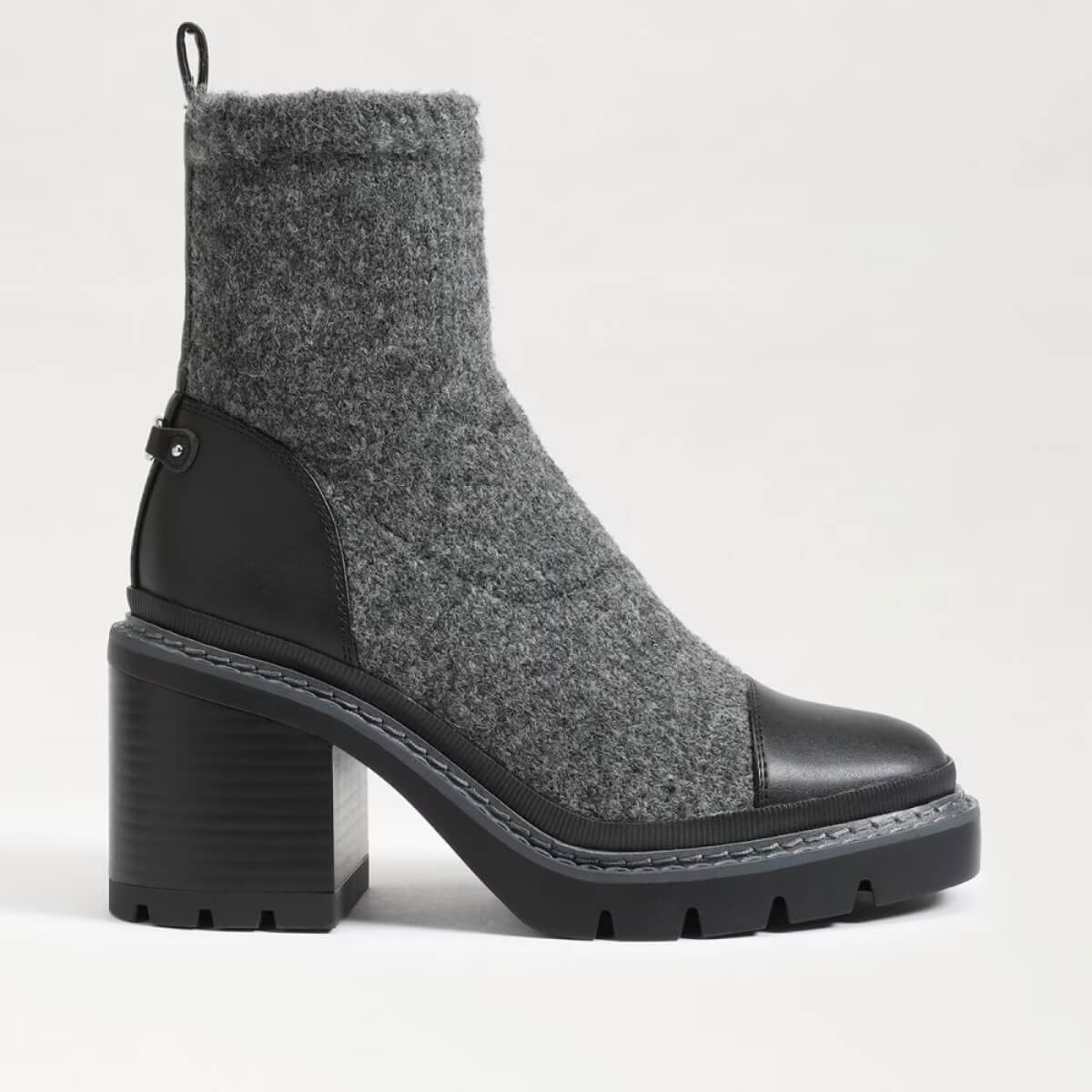 Sam Edelman Rozanna Knit Bootie black side | MILK MONEY milkmoney.co | cute shoes for women. ladies shoes. nice shoes for women. footwear for women. ladies shoes online. ladies footwear. womens shoes and boots. pretty shoes for women. beautiful shoes for women.