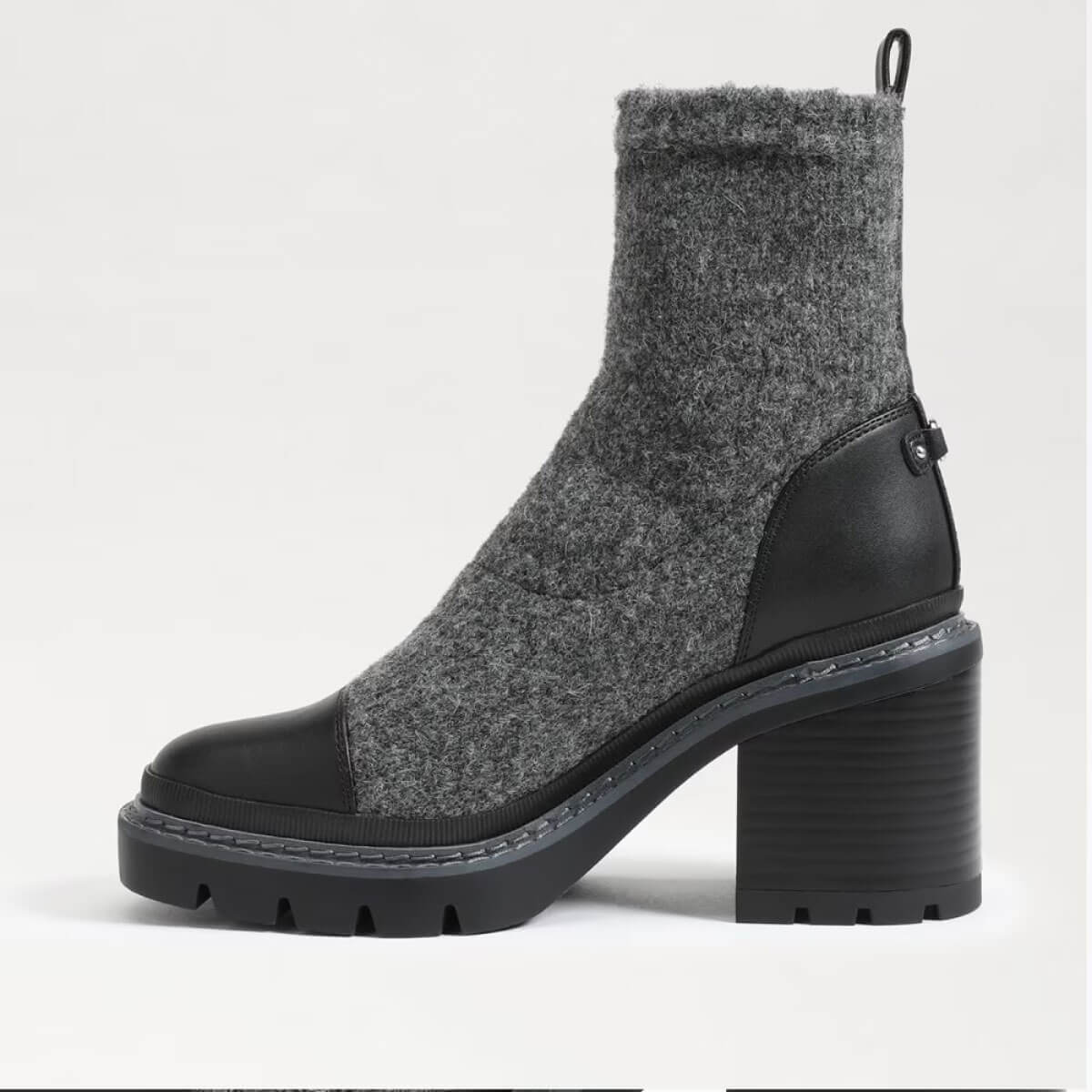 Sam Edelman Rozanna Knit Bootie black side | MILK MONEY milkmoney.co | cute shoes for women. ladies shoes. nice shoes for women. footwear for women. ladies shoes online. ladies footwear. womens shoes and boots. pretty shoes for women. beautiful shoes for women.